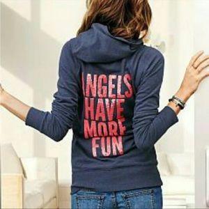 Victoria’s Secret “Angels have more fun” sequined hoodie.